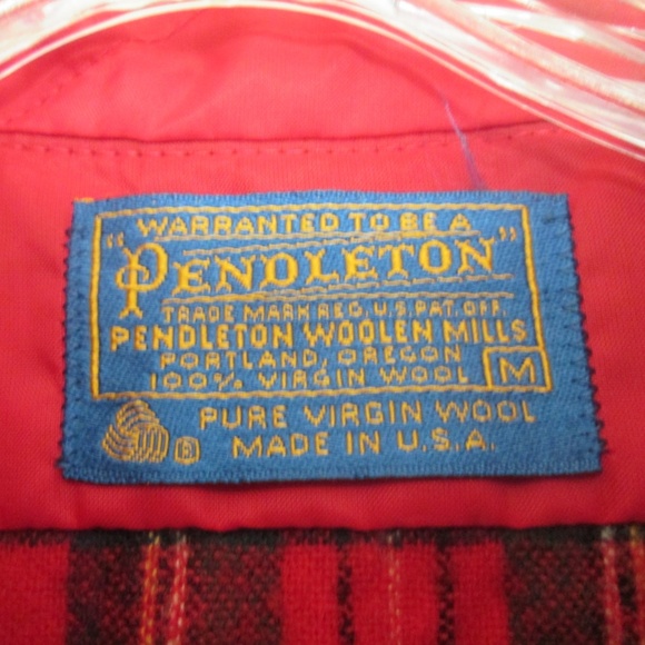 vintage plaid wool pendleton shirt elbow patches - Picture 6 of 6